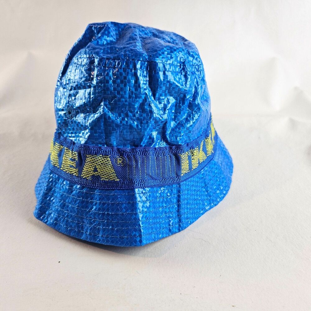 IKEA KNORVA Bucket Hat Blue Yellow FRAKTA Bag Style Unisex Novelty 504.473.38